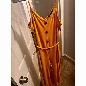 Dark yellow - Wide leg jumpsuit